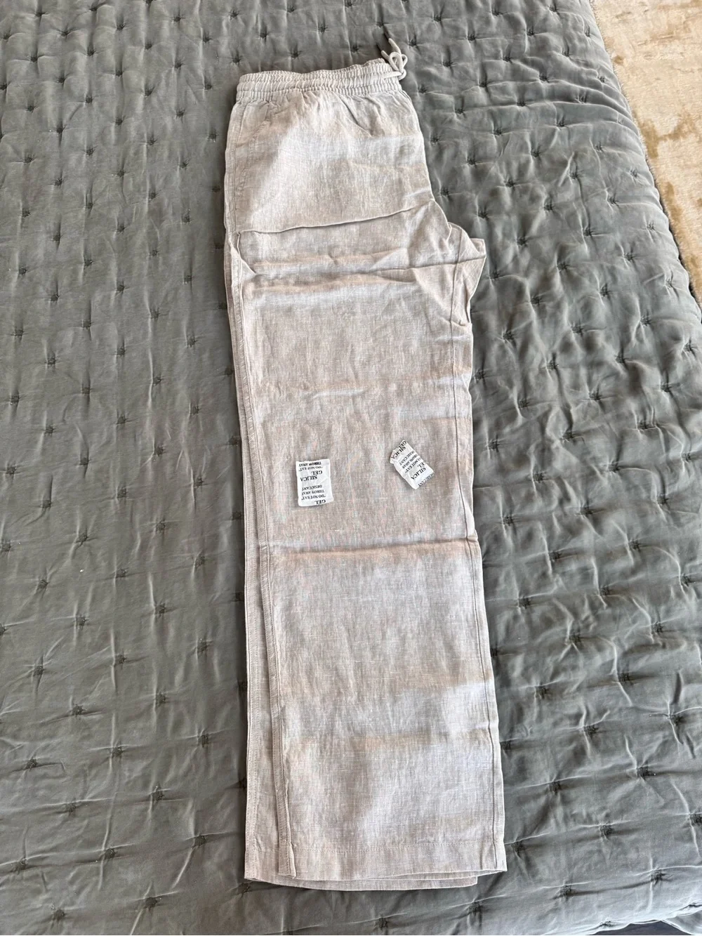 Quince Men's Lightweight Linen-Blend Drawstring Shorts - Light Gray
